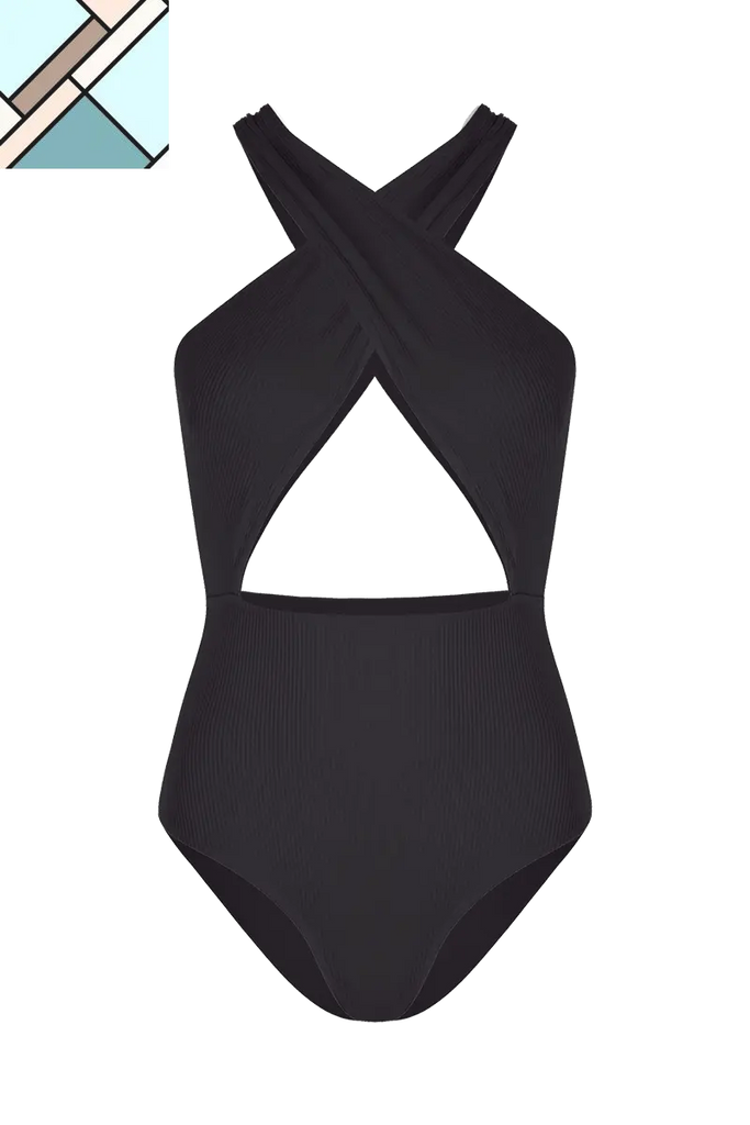 Maenam Front Cross One Piece Swimsuit MOVOM