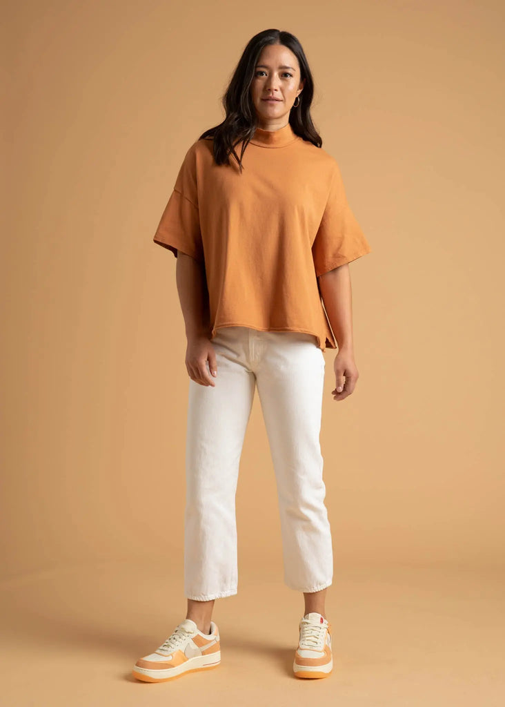 Mare Mock Neck Top - Marigold by And For Good And For Good