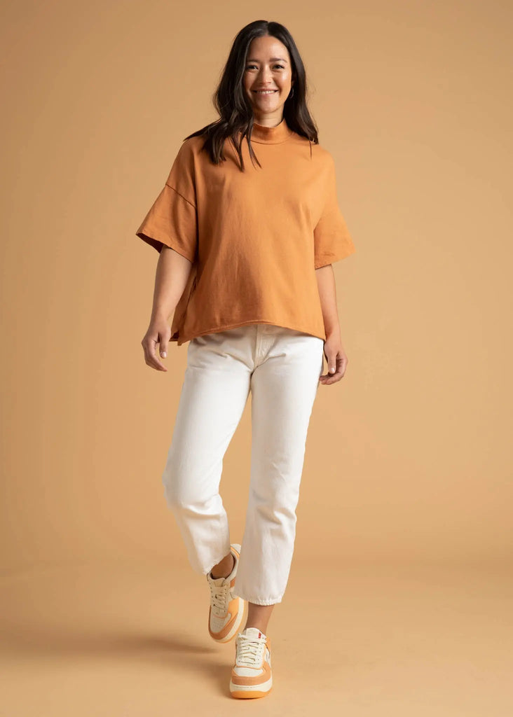 Mare Mock Neck Top - Marigold by And For Good And For Good