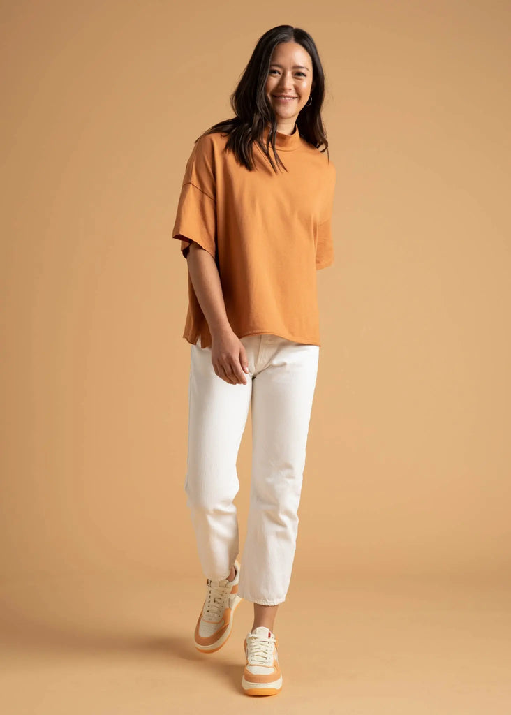 Mare Mock Neck Top - Marigold by And For Good And For Good