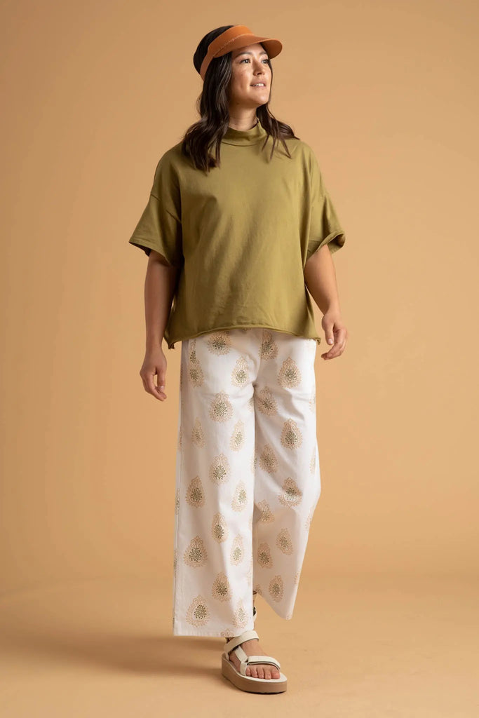 Mare Mock Neck Top - Olive Oil by And For Good And For Good