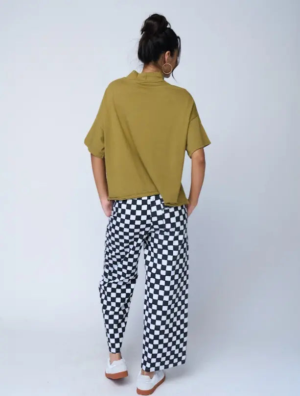 Mare Mock Neck Top - Olive Oil by And For Good And For Good