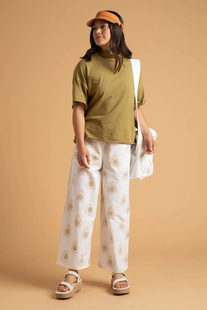 Mare Mock Neck Top - Olive Oil by And For Good And For Good