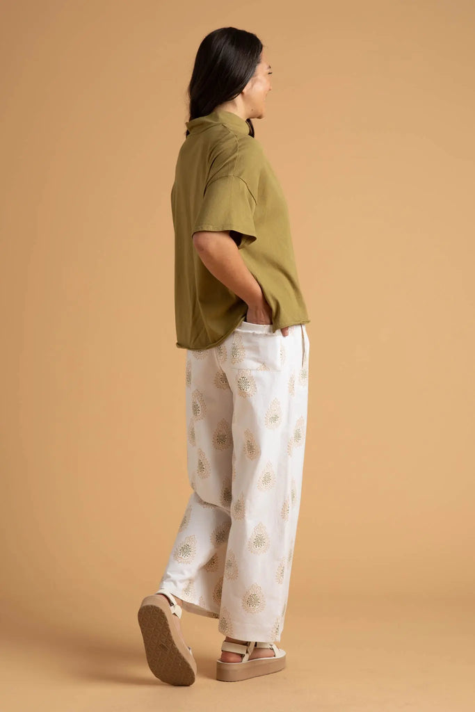 Mare Mock Neck Top - Olive Oil by And For Good And For Good