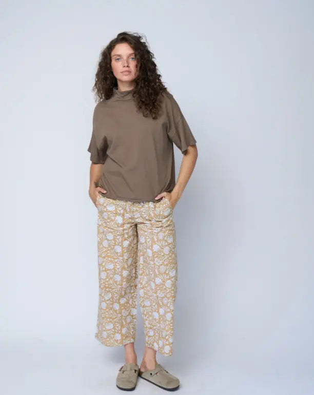 Mare Mock Neck Top - Warm Gray by And For Good And For Good