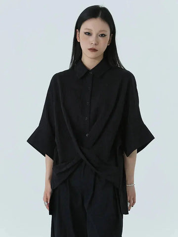 Marga Short Sleeve Blouse - Black by Marigold Shadows Marigold Shadows