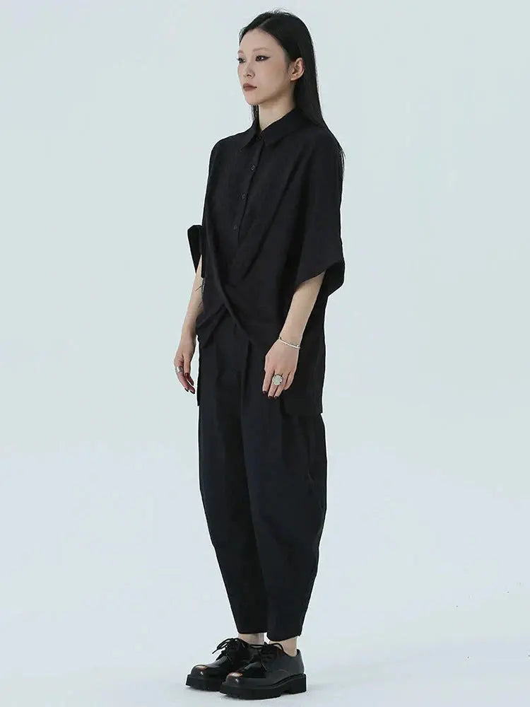 Marga Short Sleeve Blouse - Black by Marigold Shadows Marigold Shadows