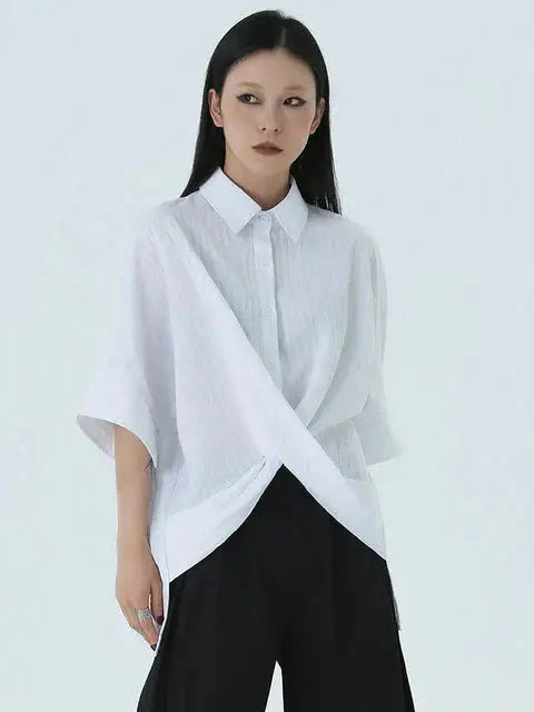 Marga Short Sleeve Blouse - White by Marigold Shadows Marigold Shadows