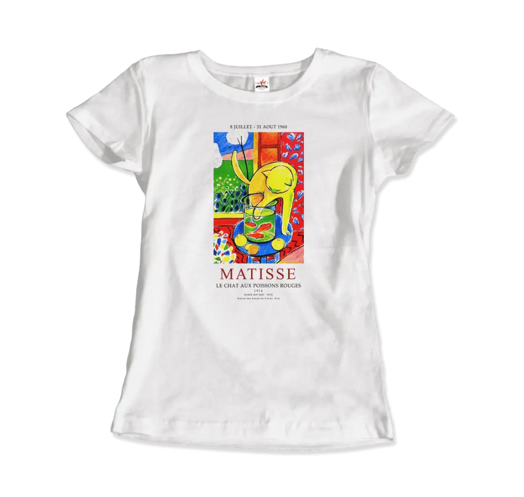 Matisse - Exhibition, Le Chat Aux Poissons Rouges (The Cat) Art T-Shirt by Art-O-Rama Shop ART-O-RAMA-SHOP
