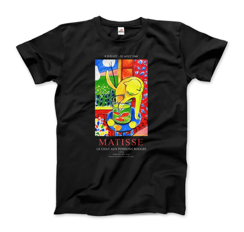 Matisse - Exhibition, Le Chat Aux Poissons Rouges (The Cat) Art T-Shirt by Art-O-Rama Shop ART-O-RAMA-SHOP