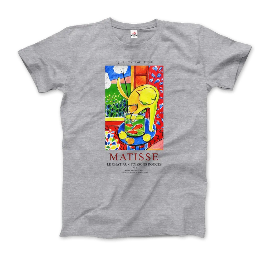 Matisse - Exhibition, Le Chat Aux Poissons Rouges (The Cat) Art T-Shirt by Art-O-Rama Shop ART-O-RAMA-SHOP