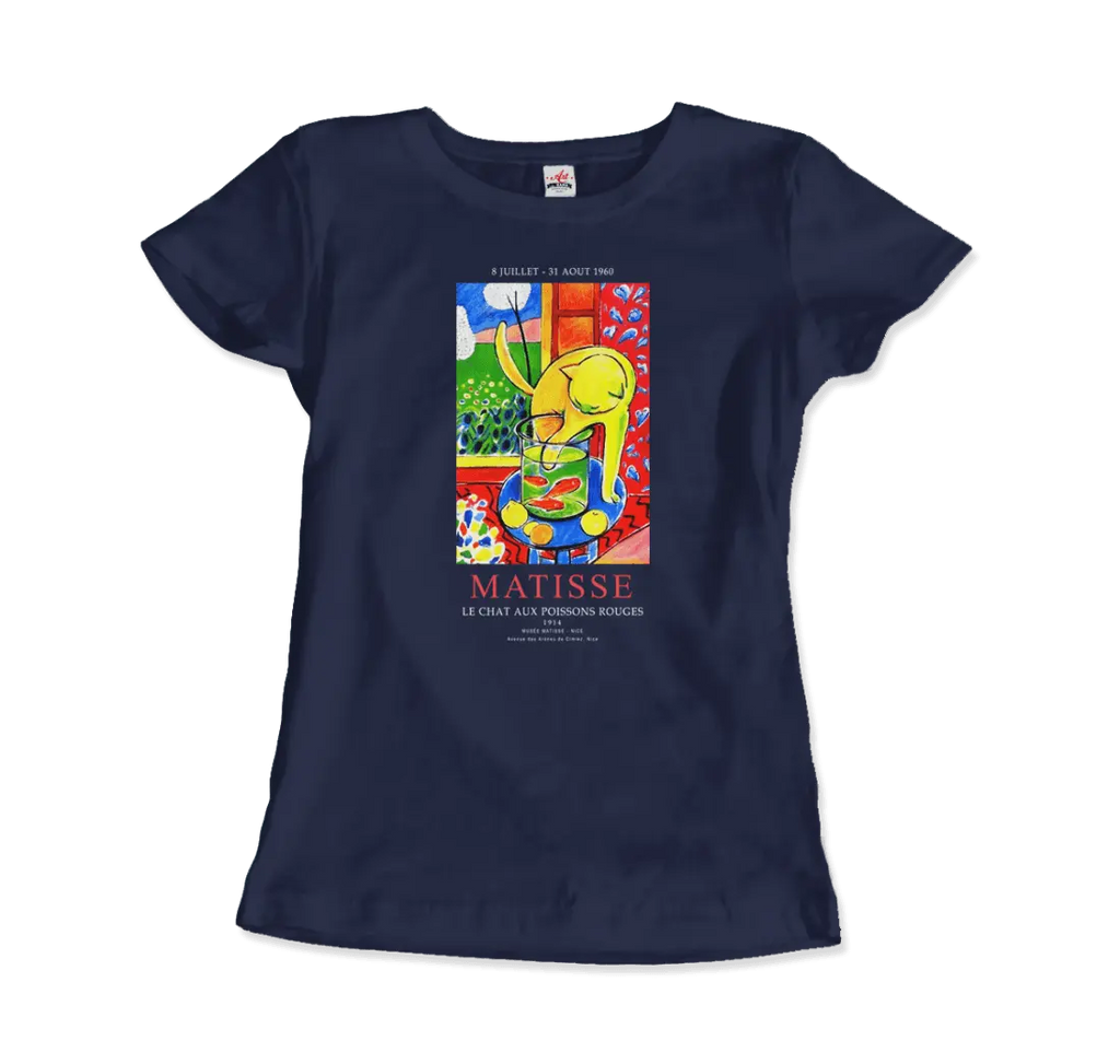 Matisse - Exhibition, Le Chat Aux Poissons Rouges (The Cat) Art T-Shirt by Art-O-Rama Shop ART-O-RAMA-SHOP