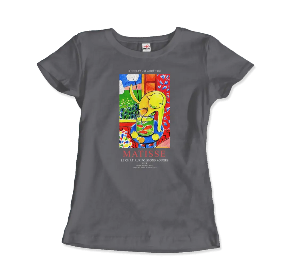Matisse - Exhibition, Le Chat Aux Poissons Rouges (The Cat) Art T-Shirt by Art-O-Rama Shop ART-O-RAMA-SHOP