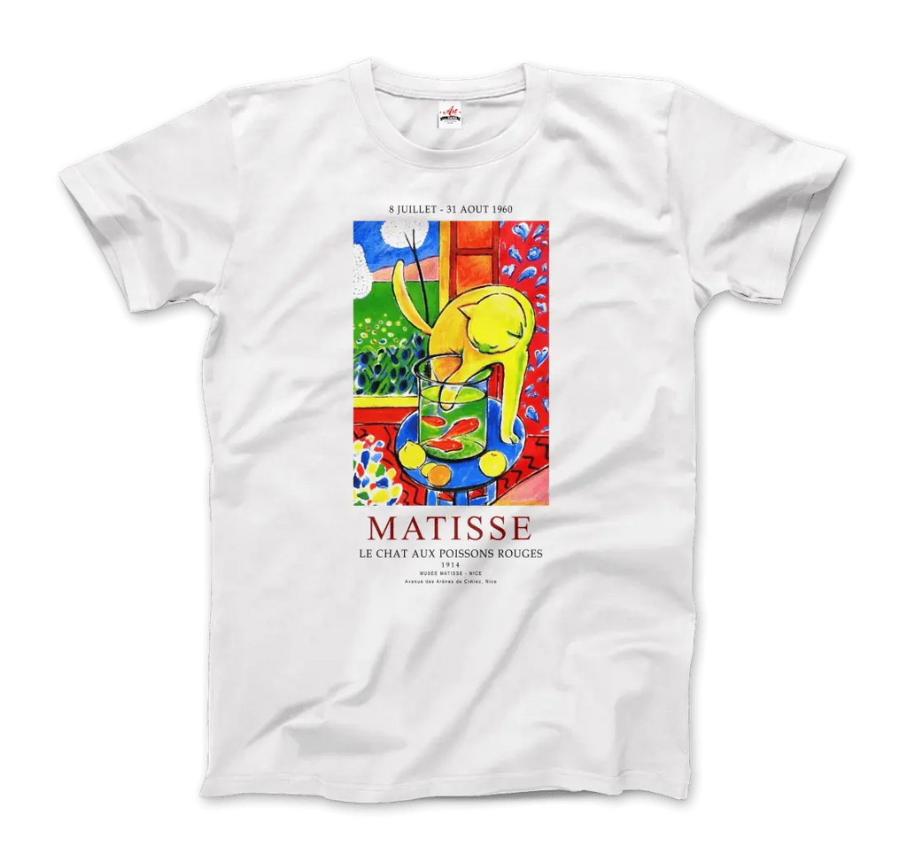 Matisse - Exhibition, Le Chat Aux Poissons Rouges (The Cat) Art T-Shirt by Art-O-Rama Shop ART-O-RAMA-SHOP