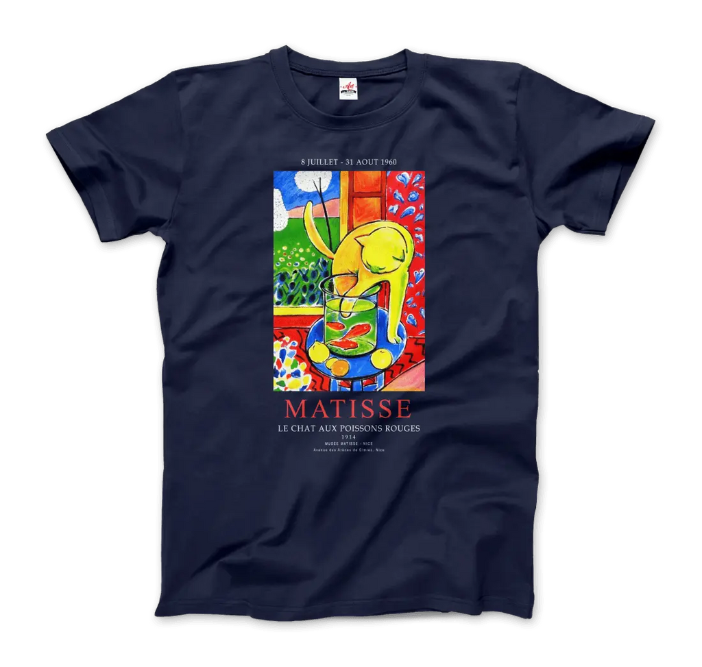 Matisse - Exhibition, Le Chat Aux Poissons Rouges (The Cat) Art T-Shirt by Art-O-Rama Shop ART-O-RAMA-SHOP