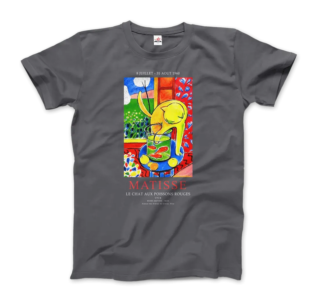Matisse - Exhibition, Le Chat Aux Poissons Rouges (The Cat) Art T-Shirt by Art-O-Rama Shop ART-O-RAMA-SHOP