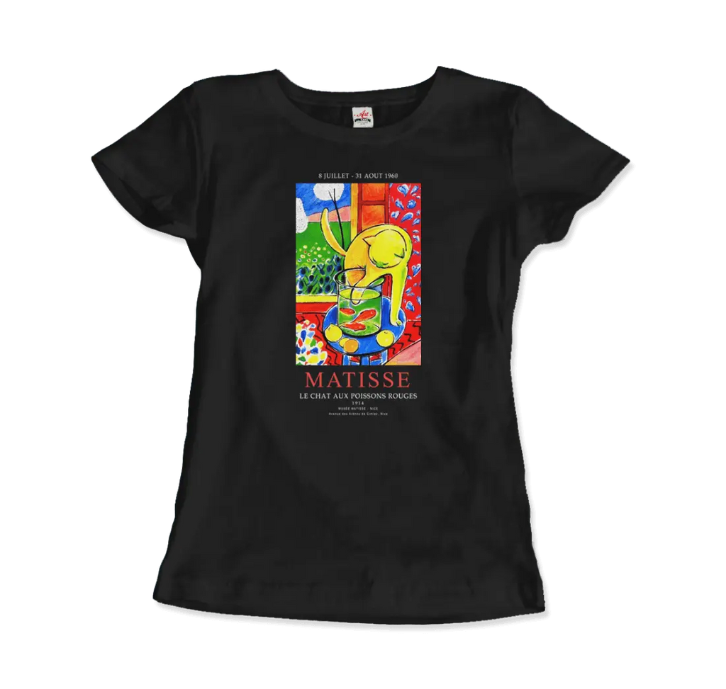Matisse - Exhibition, Le Chat Aux Poissons Rouges (The Cat) Art T-Shirt by Art-O-Rama Shop ART-O-RAMA-SHOP