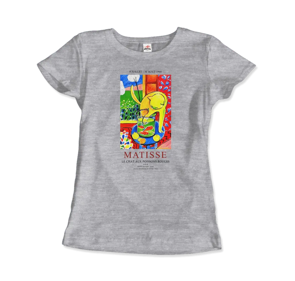 Matisse - Exhibition, Le Chat Aux Poissons Rouges (The Cat) Art T-Shirt by Art-O-Rama Shop ART-O-RAMA-SHOP