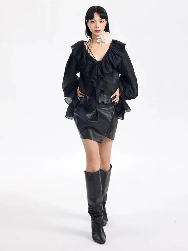 Mayssey Ruffle Blouse by Marigold Shadows Marigold Shadows