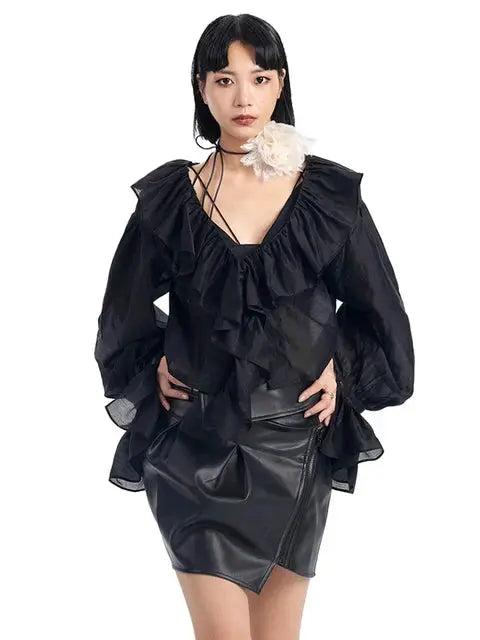 Mayssey Ruffle Blouse by Marigold Shadows Marigold Shadows