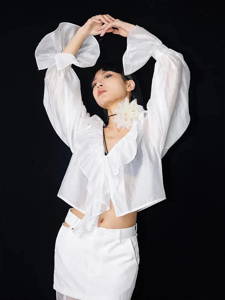 Mayssey Ruffle Blouse by Marigold Shadows Marigold Shadows