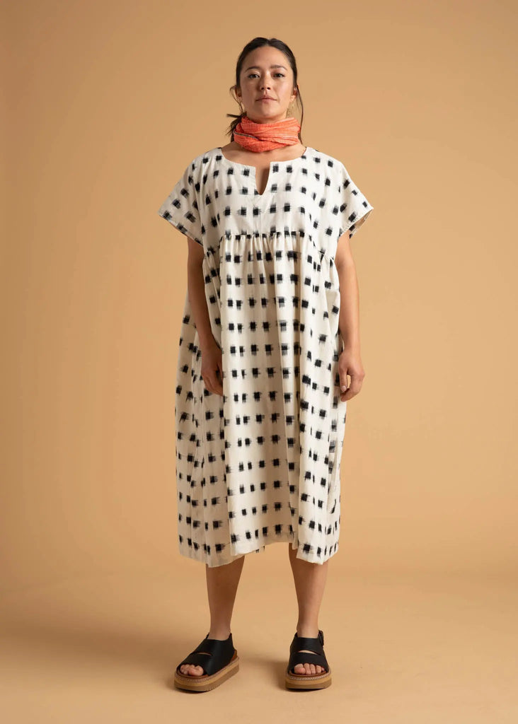Meadow Dress -                                      Ikat Squares by And For Good And For Good