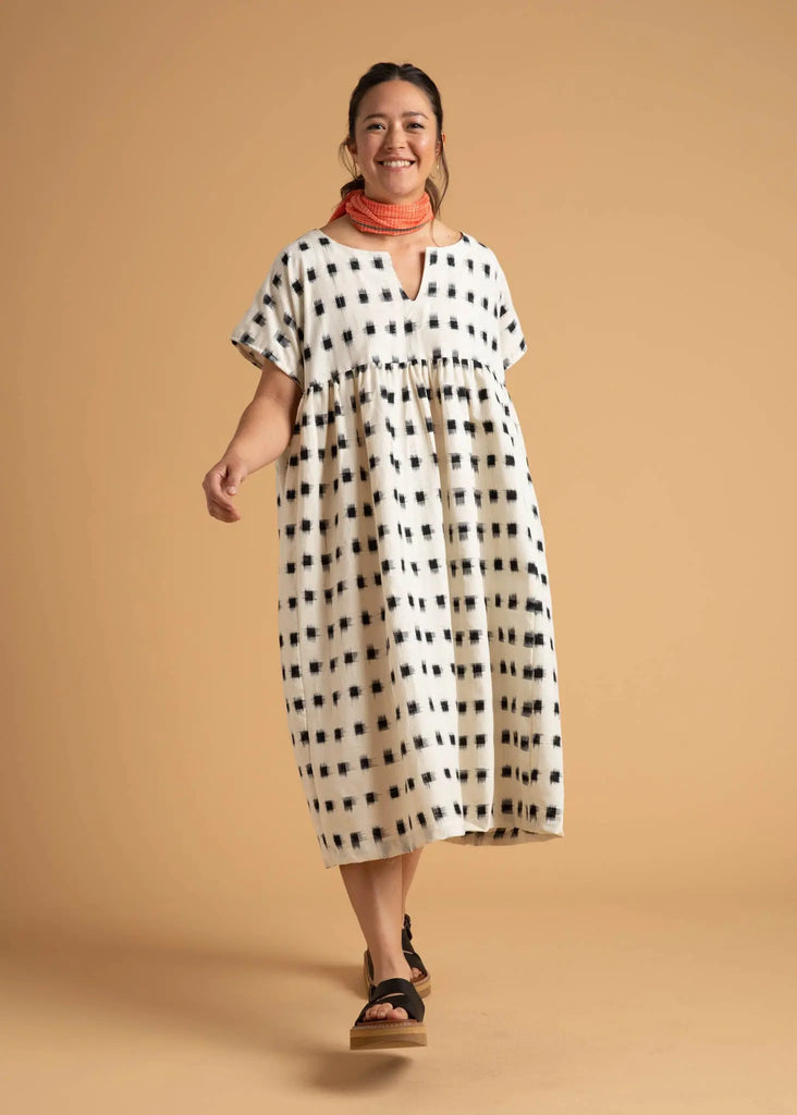 Meadow Dress -                                      Ikat Squares by And For Good And For Good