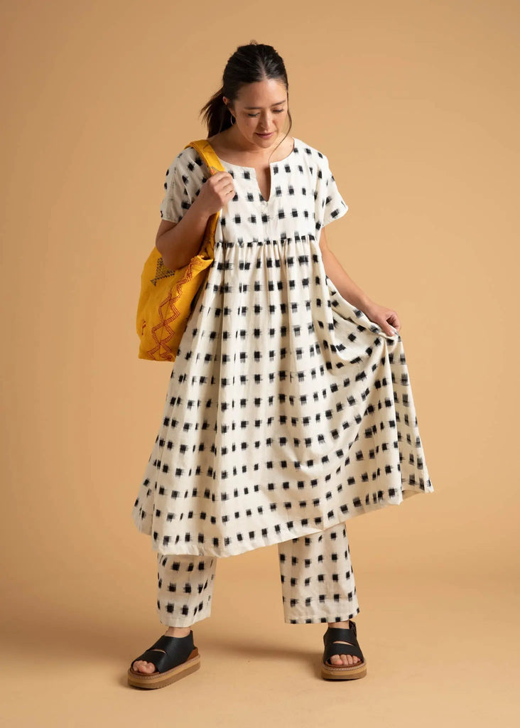 Meadow Dress -                                      Ikat Squares by And For Good And For Good