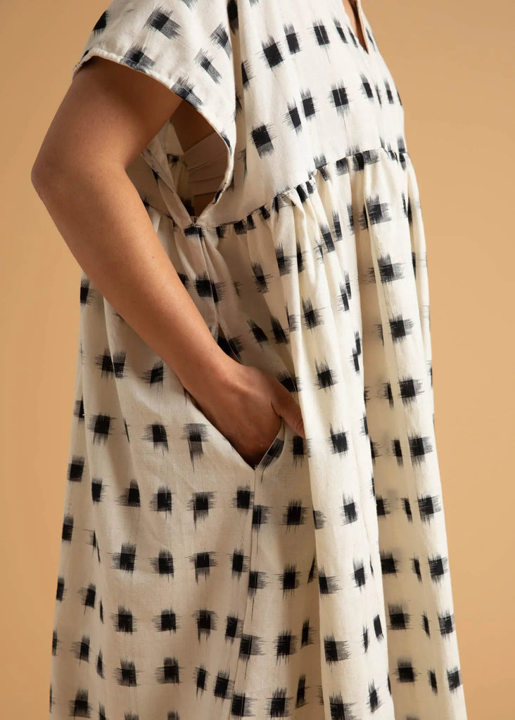 Meadow Dress -                                      Ikat Squares by And For Good And For Good