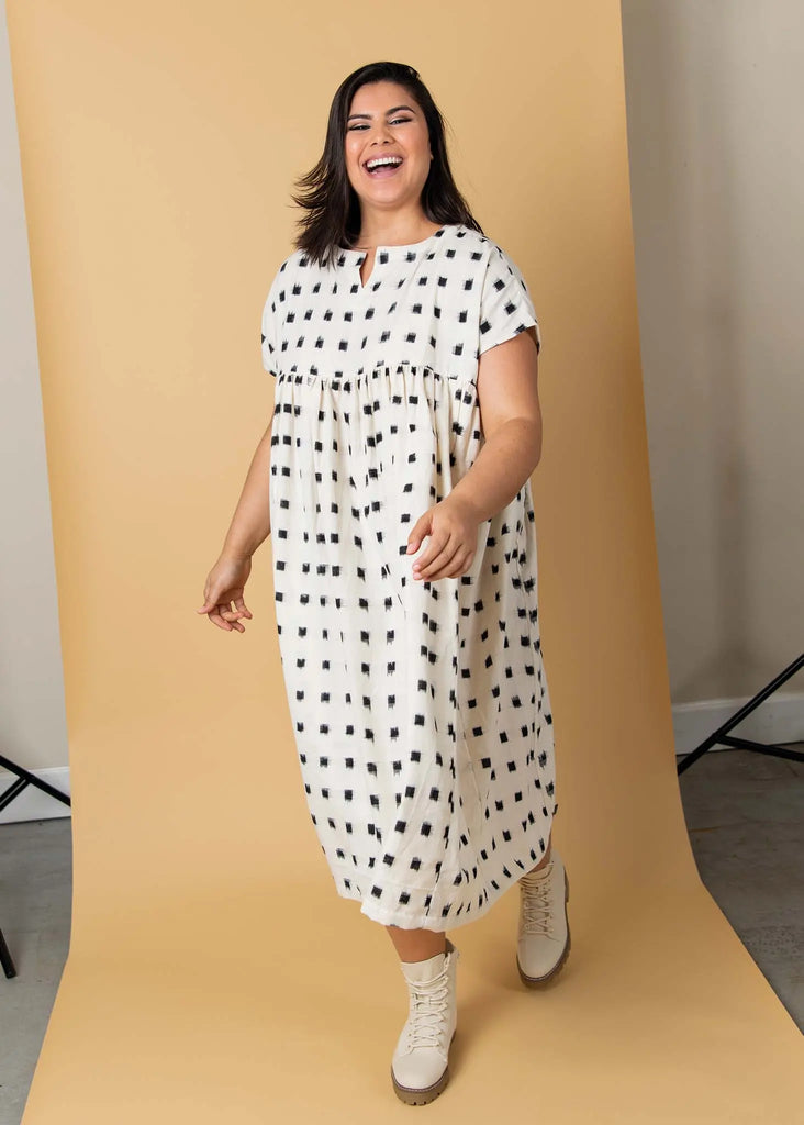 Meadow Dress -                                      Ikat Squares by And For Good And For Good
