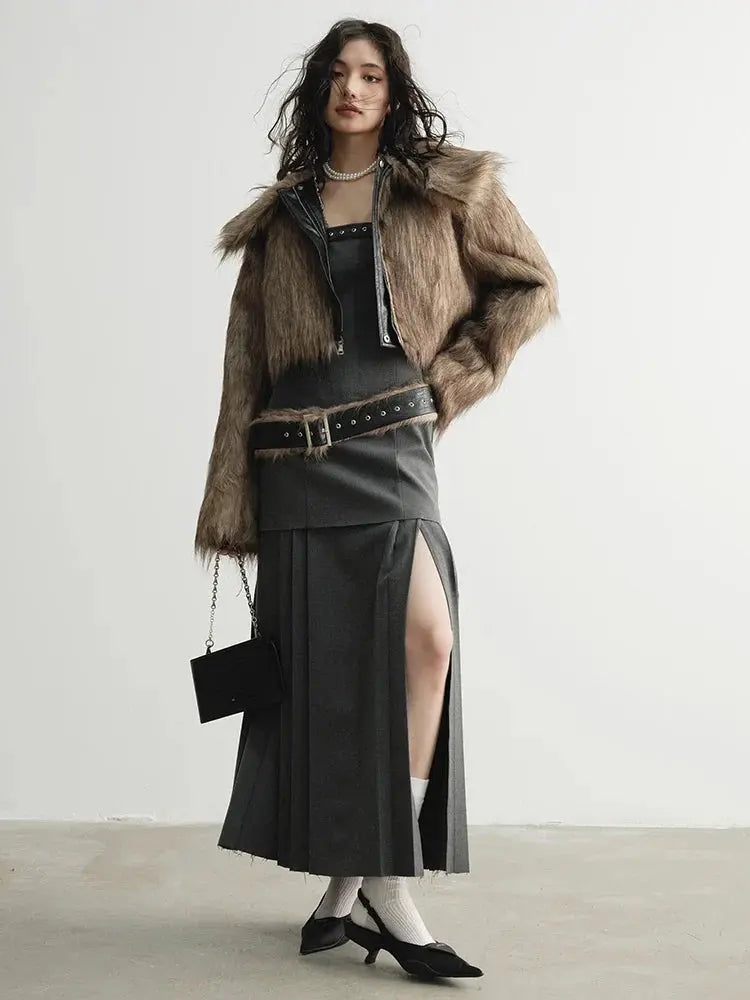 Meecie Pleated Halter Dress by Marigold Shadows Marigold Shadows