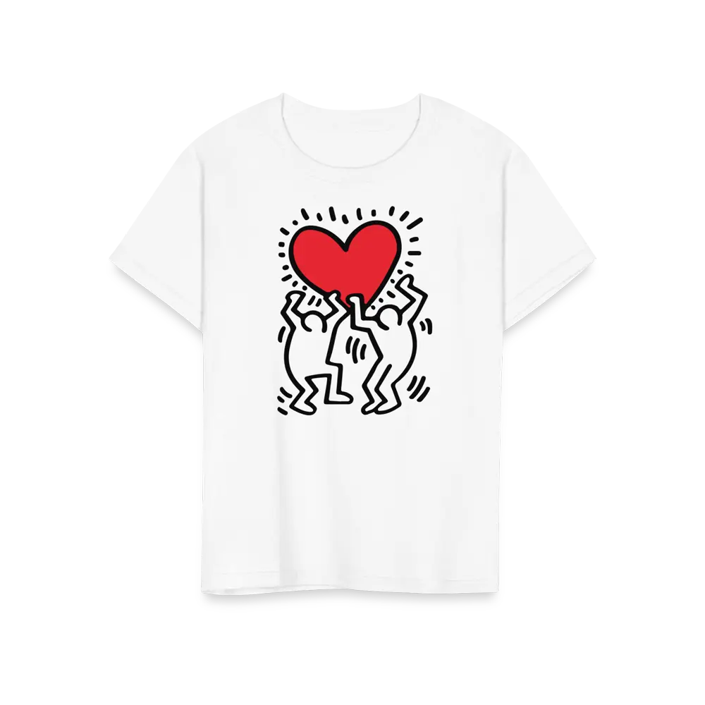 Men Holding Heart Icon, Street Art T-Shirt by Art-O-Rama Shop ART-O-RAMA-SHOP