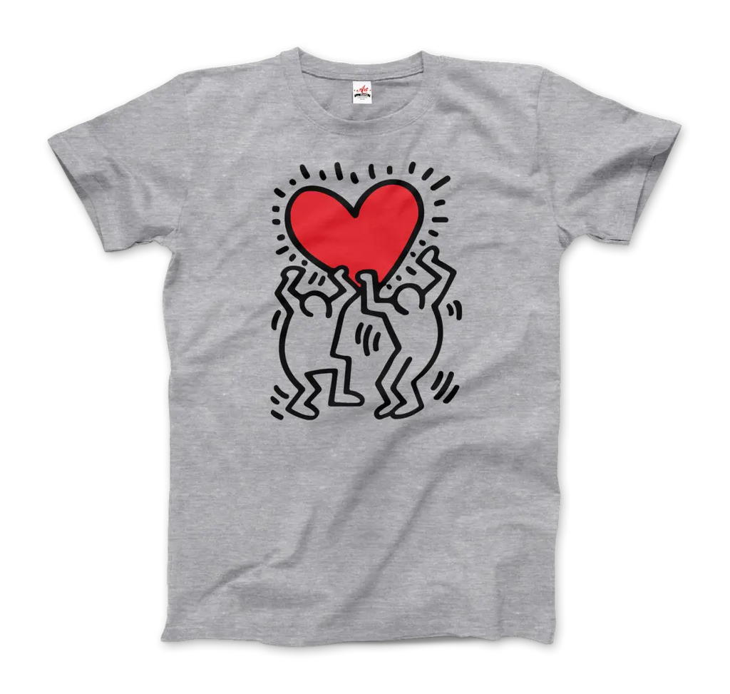 Men Holding Heart Icon, Street Art T-Shirt by Art-O-Rama Shop ART-O-RAMA-SHOP