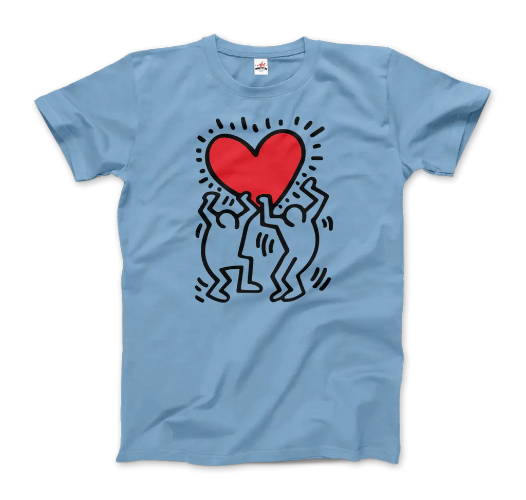 Men Holding Heart Icon, Street Art T-Shirt by Art-O-Rama Shop ART-O-RAMA-SHOP