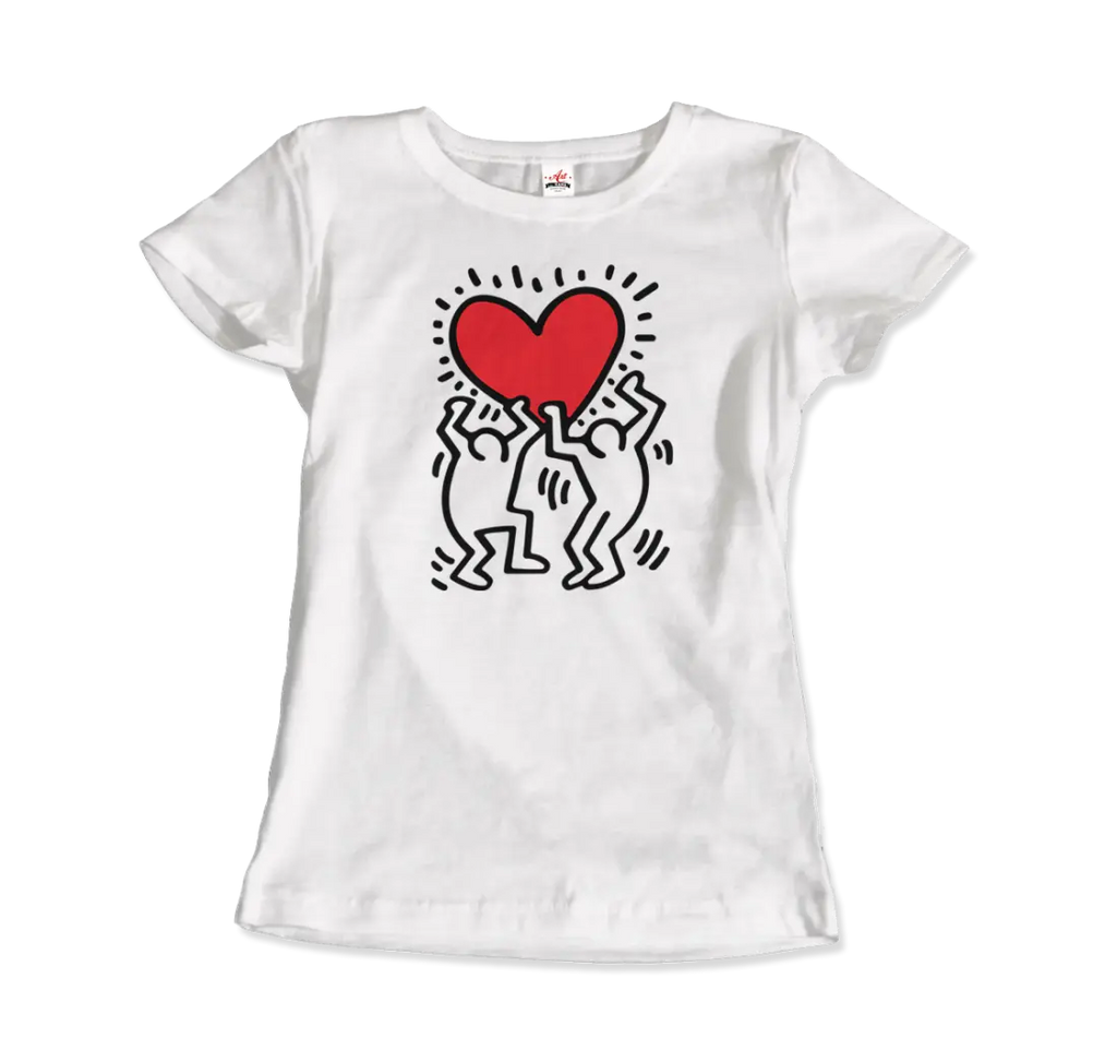Men Holding Heart Icon, Street Art T-Shirt by Art-O-Rama Shop ART-O-RAMA-SHOP