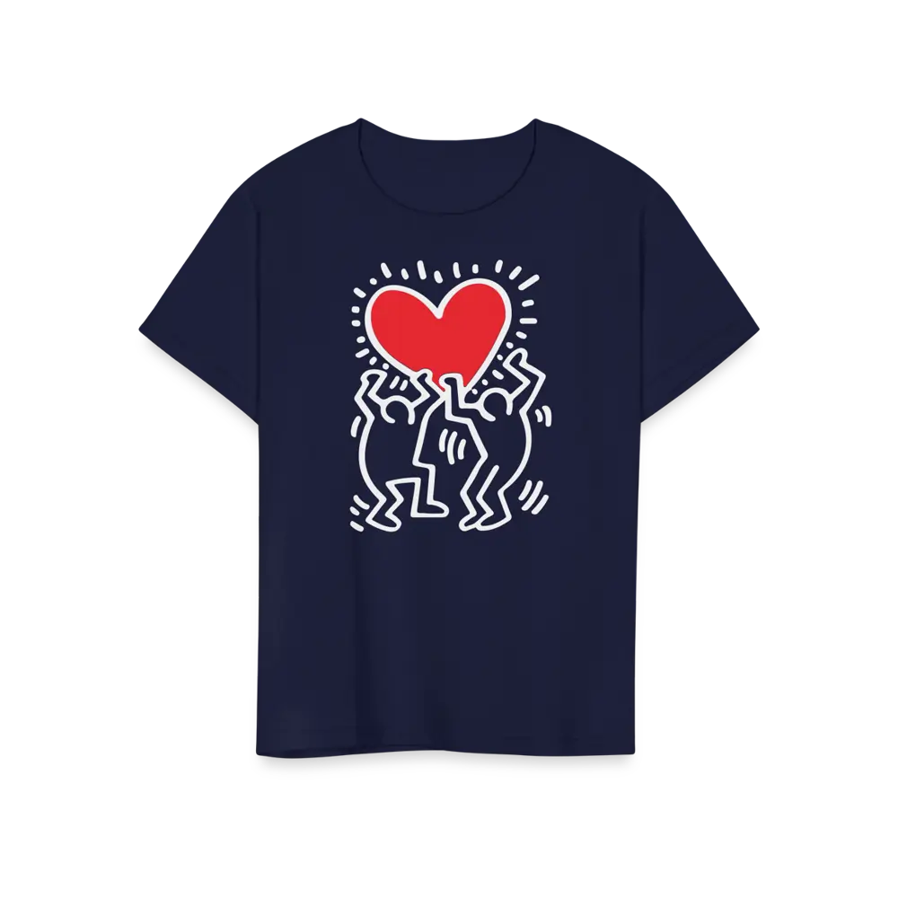 Men Holding Heart Icon, Street Art T-Shirt by Art-O-Rama Shop ART-O-RAMA-SHOP