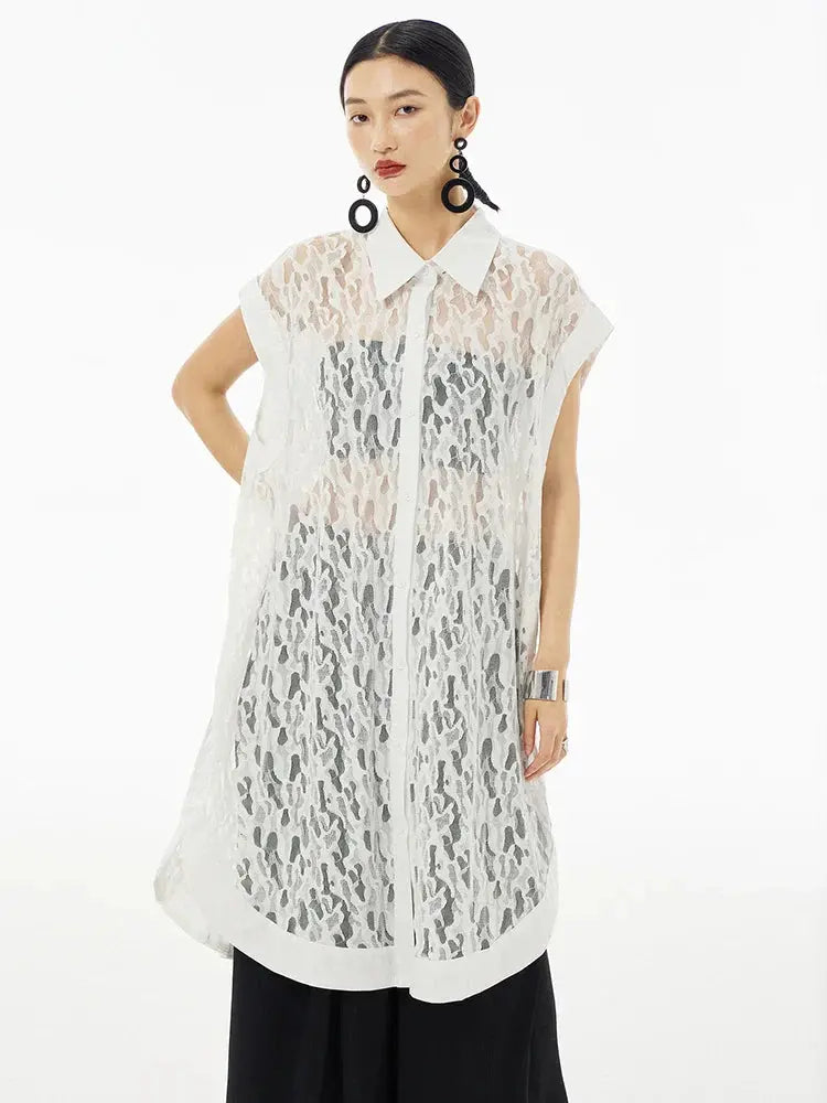 Merrka Sheer Sleeveless Shirt by Marigold Shadows Marigold Shadows