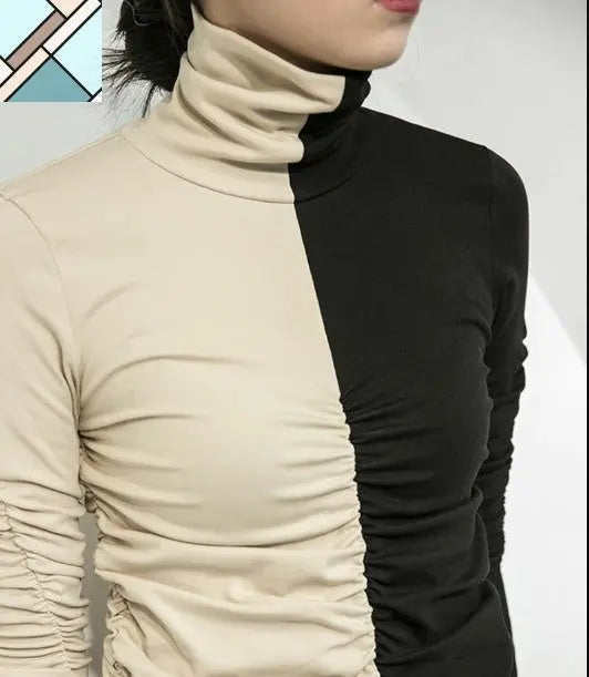 Mikki Cruella Ruched Turtleneck by Marigold Shadows MARIGOLD SHADOWS