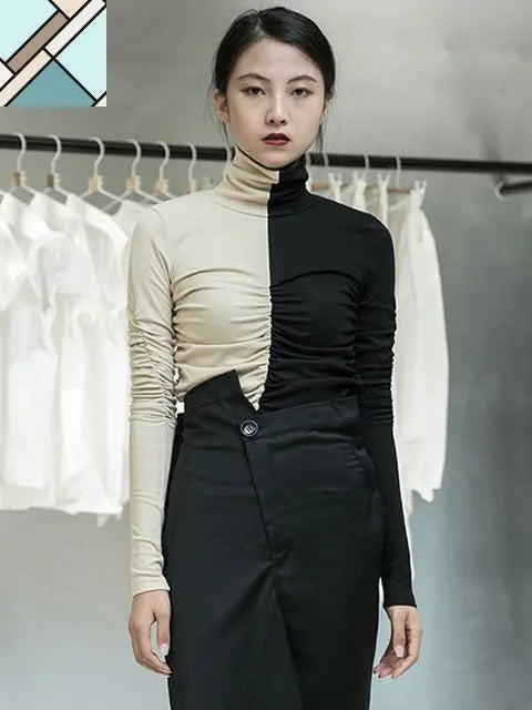 Mikki Cruella Ruched Turtleneck by Marigold Shadows MARIGOLD SHADOWS