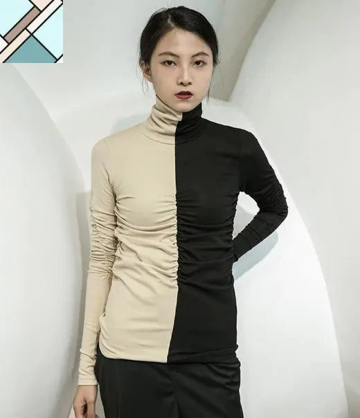 Mikki Cruella Ruched Turtleneck by Marigold Shadows MARIGOLD SHADOWS