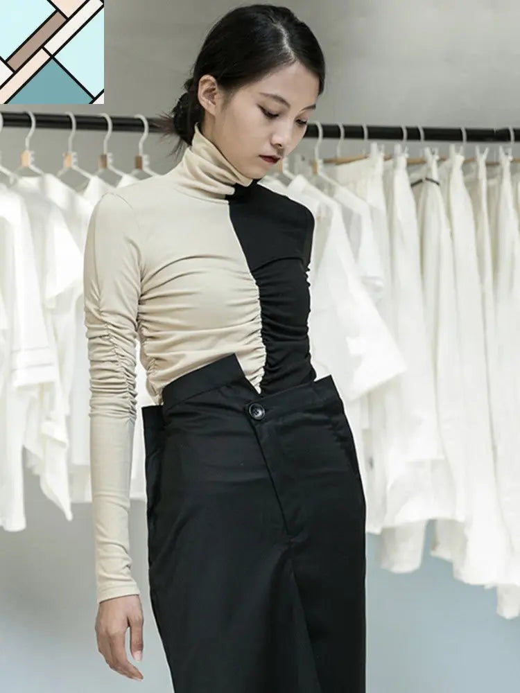 Mikki Cruella Ruched Turtleneck by Marigold Shadows MARIGOLD SHADOWS