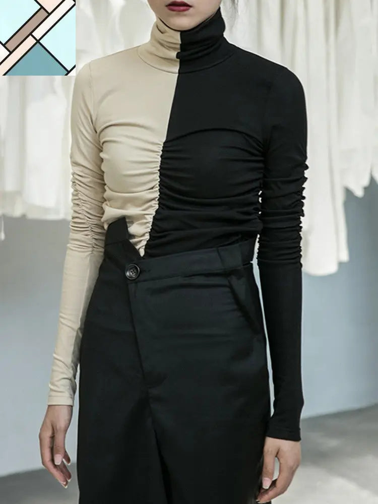 Mikki Cruella Ruched Turtleneck by Marigold Shadows MARIGOLD SHADOWS