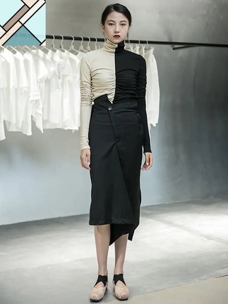 Mikki Cruella Ruched Turtleneck by Marigold Shadows MARIGOLD SHADOWS