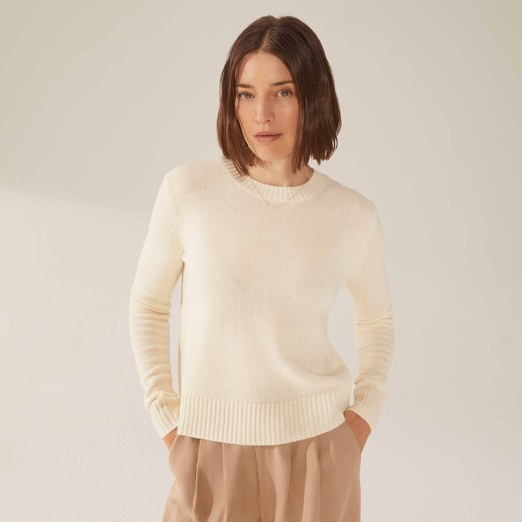 Mila Cashmere Boxy Crop Sweater by Italic - Ladiesse