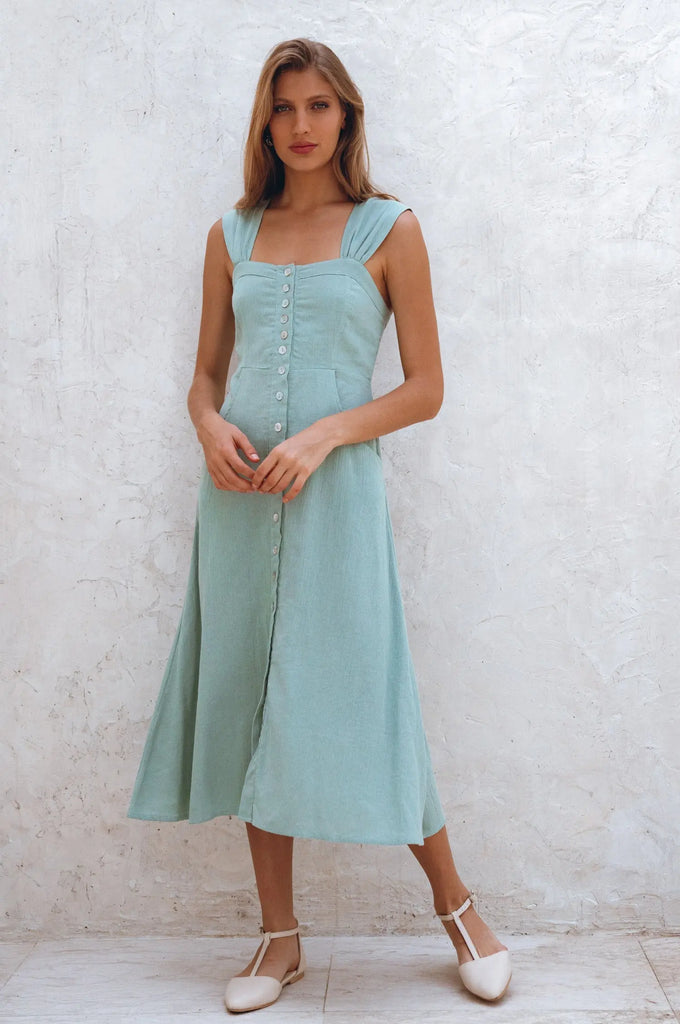 Mira Linen Midi Dress by Bali Lane Bali Lane