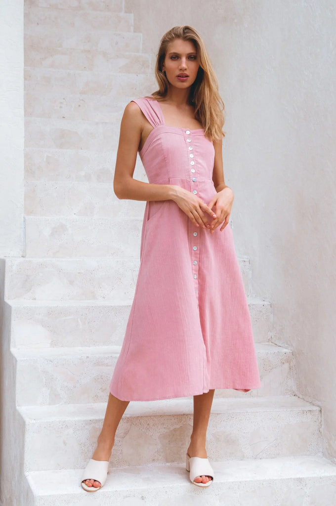 Mira Linen Midi Dress by Bali Lane Bali Lane