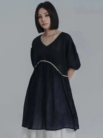 Misato Puff Sleeve Dress by Marigold Shadows Marigold Shadows