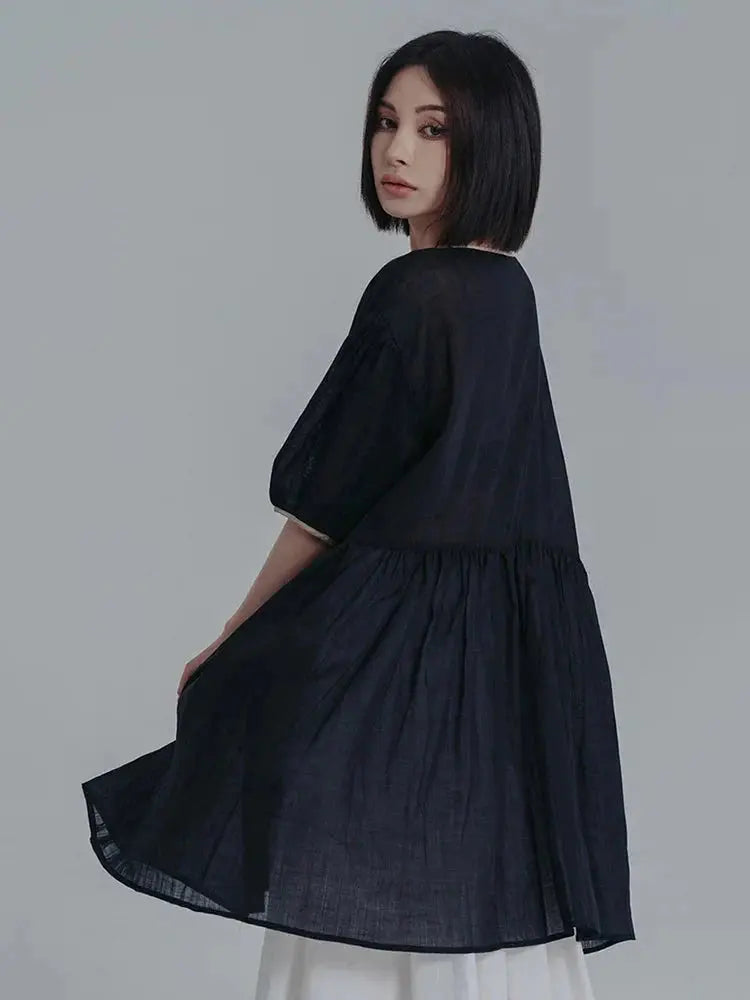Misato Puff Sleeve Dress by Marigold Shadows Marigold Shadows