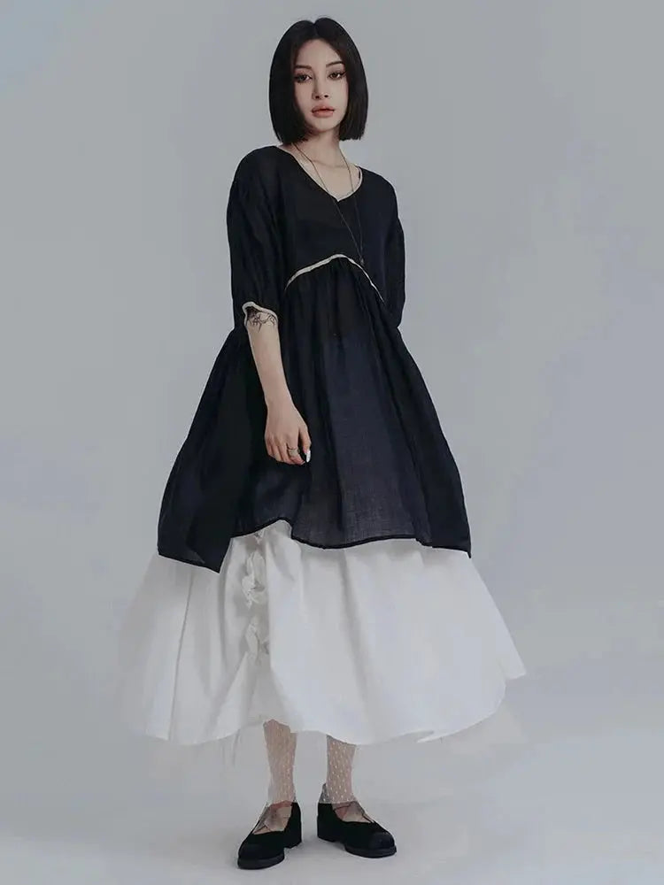 Misato Puff Sleeve Dress by Marigold Shadows Marigold Shadows