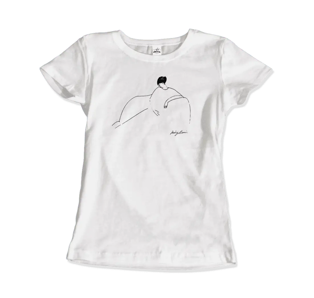 Modigliani - Anna Akhmatova Sketch Artwork T-Shirt by Art-O-Rama Shop ART-O-RAMA-SHOP